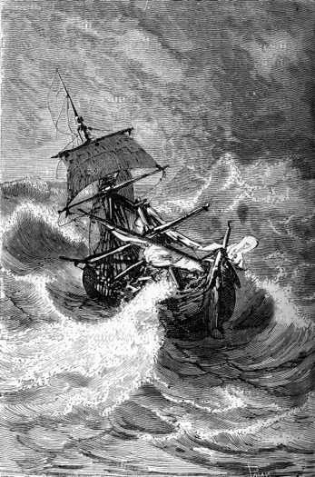 The foremast came down, with all its rigging