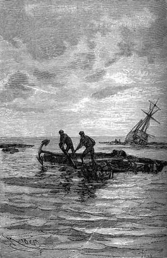 They lowered the anchor in ten fathoms of water