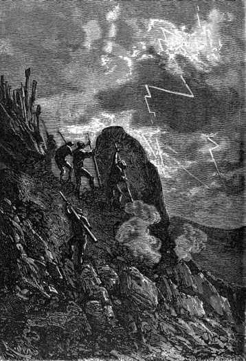 They attacked the rocky mass with levers