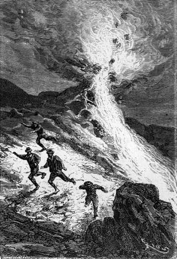 An incandescent column shot up into the sky