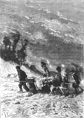 He slept on the litter.