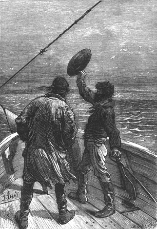 “Land!” shouted Pencroff.