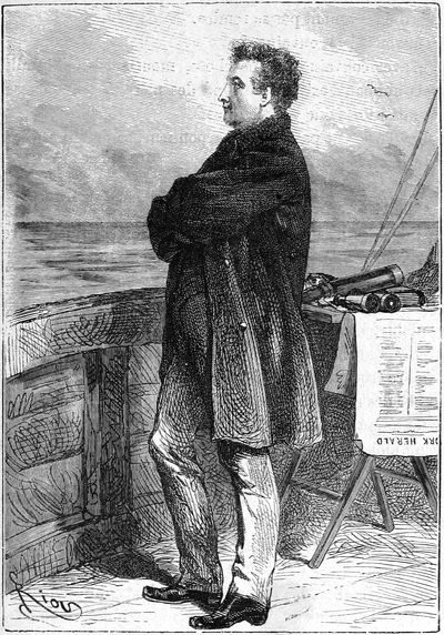 Sometimes leaning against the sternrail