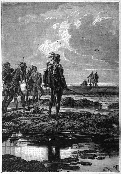 During this whole time of low tide, the islanders lurked near the “Nautilus”