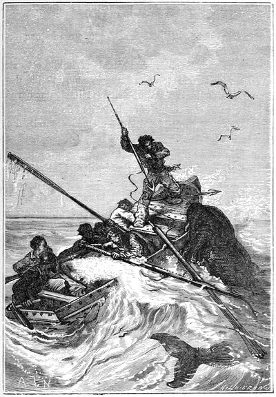 The gigantic animal … lifted the longboat out of the water