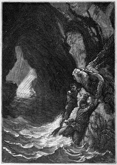 Like a torrent the sea was rushing into our retreat