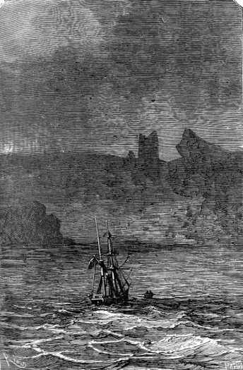 The appearance of the island through the thick veil of rain was mournful in the extreme