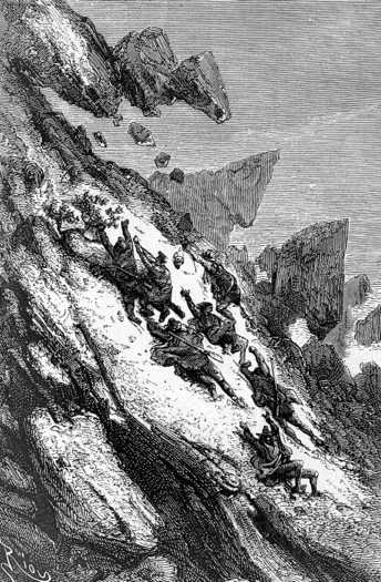 The plateau rushed down the slope with the speed of an express train