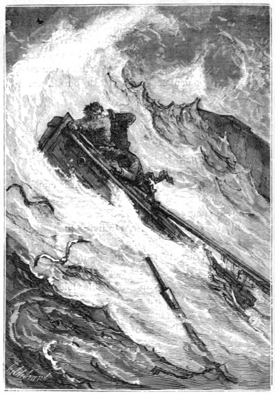 The skiff was hurled like a stone from a sling into the midst of the vortex.